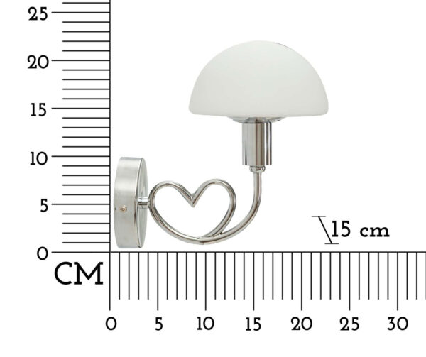 Lampa ścienna LOVY, 23 x 15 x 22 cm - srebrny