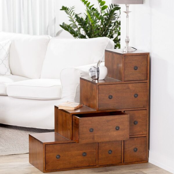 Regał Zen brown, 7szuflad 88x35x88cm