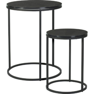 Zestaw 2 stolików z marmurowym blatem MARMER