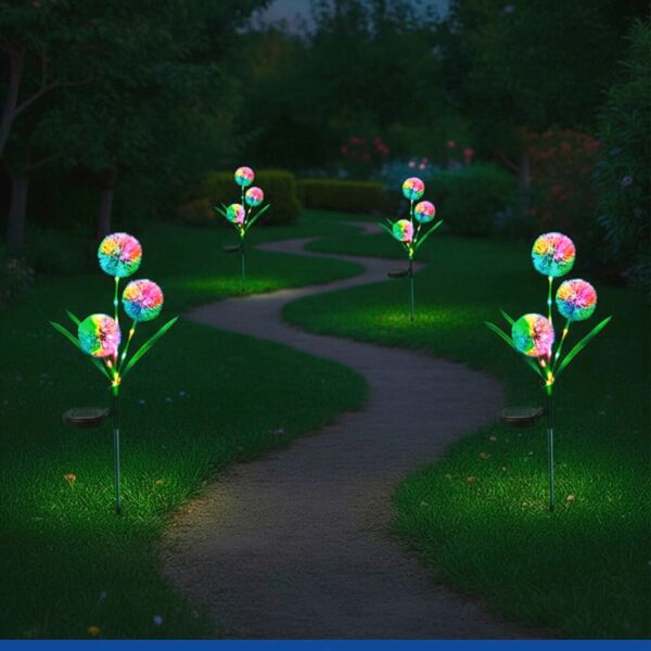 Lampki ogrodowe solarne, dmuchawce LED, 2 sztuki, 75 cm