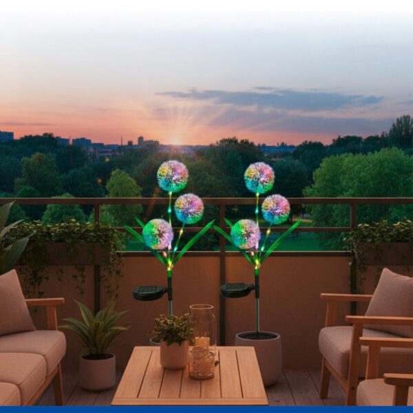 Lampki ogrodowe solarne, dmuchawce LED, 2 sztuki, 75 cm