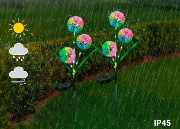 Lampki ogrodowe solarne, dmuchawce LED, 2 sztuki, 75 cm