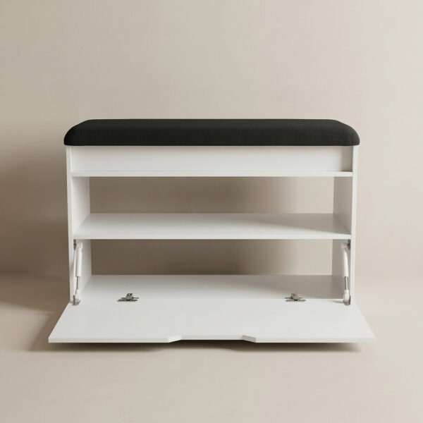 Szafka na buty z siedziskiem i schowkiem SOTO, 80 x 50 x 35 cm - biały