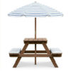 Dziecięcy stół piknikowy z parasolem KIRD, 75 x 75 x 140 cm