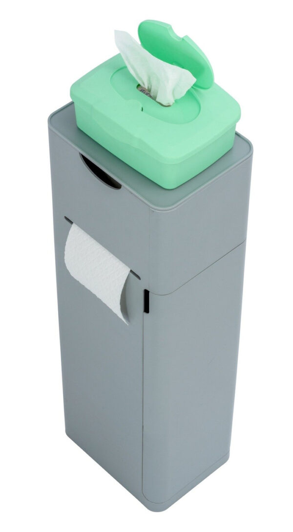 Stojak na papier toaletowy i szczotkę IMON, 6w1, WENKO - szary