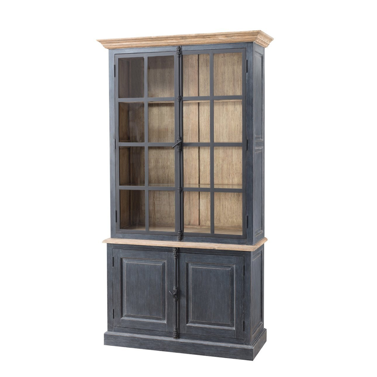Kredens Gordes 110x46x230 old black & natural