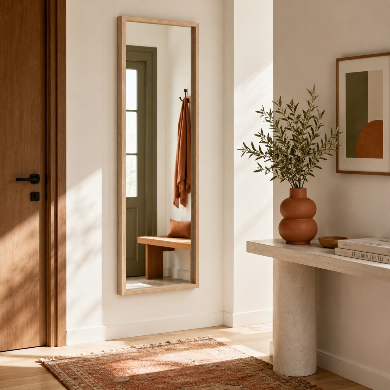 Lustro ścienne w ramie MDF, 150 cm