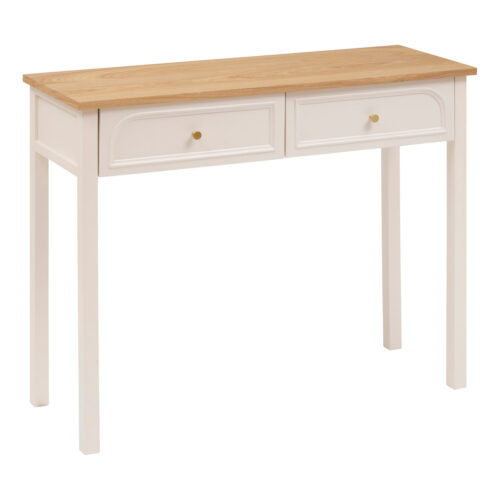 Konsola z 2 szufladami MODEA, 100 x 35 x 80 cm, beżowa