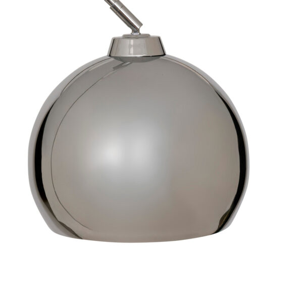 Lampa podłogowa łukowa FLORIS, metalowa, srebrna, 177 cm