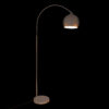 Lampa podłogowa łukowa FLORIS, metalowa, srebrna, 177 cm