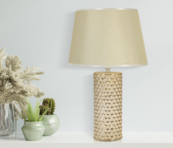 Lampa stołowa GLAM, ceramiczna, złota, Ø 30x47,5 cm