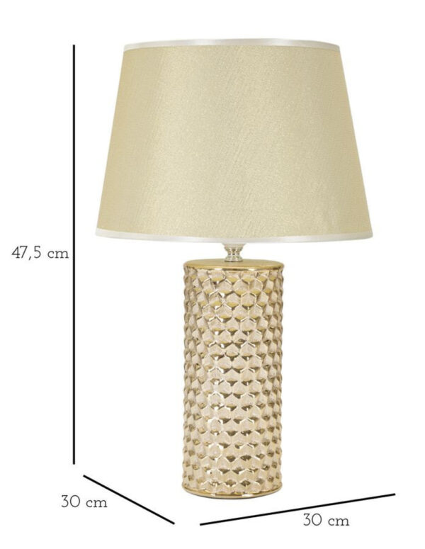 Lampa stołowa GLAM, ceramiczna, złota, Ø 30x47,5 cm