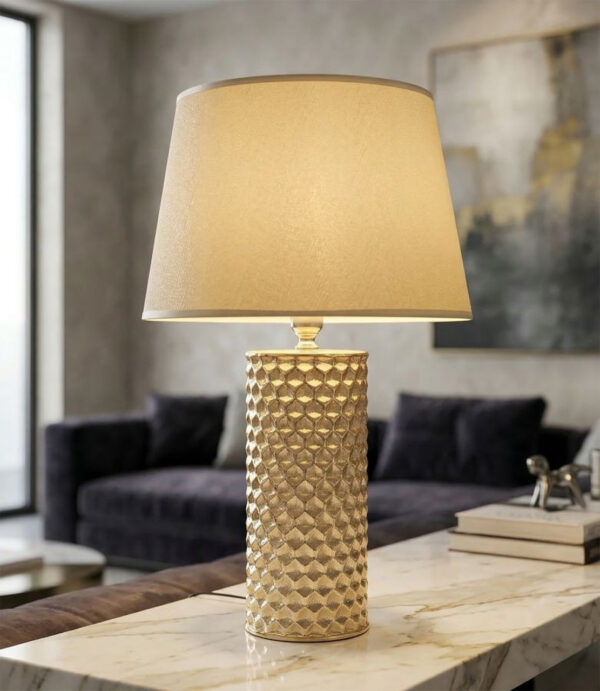 Lampa stołowa GLAM, ceramiczna, złota, Ø 30x47,5 cm