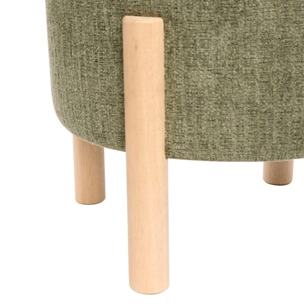 Pufa ze schowkiem ELKI, Ø 45,5 x 37 cm - khaki