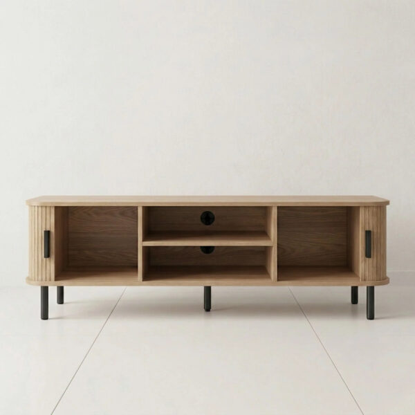 Szafka rtv ryflowana SCAVA, 140 x 40 x 46 cm